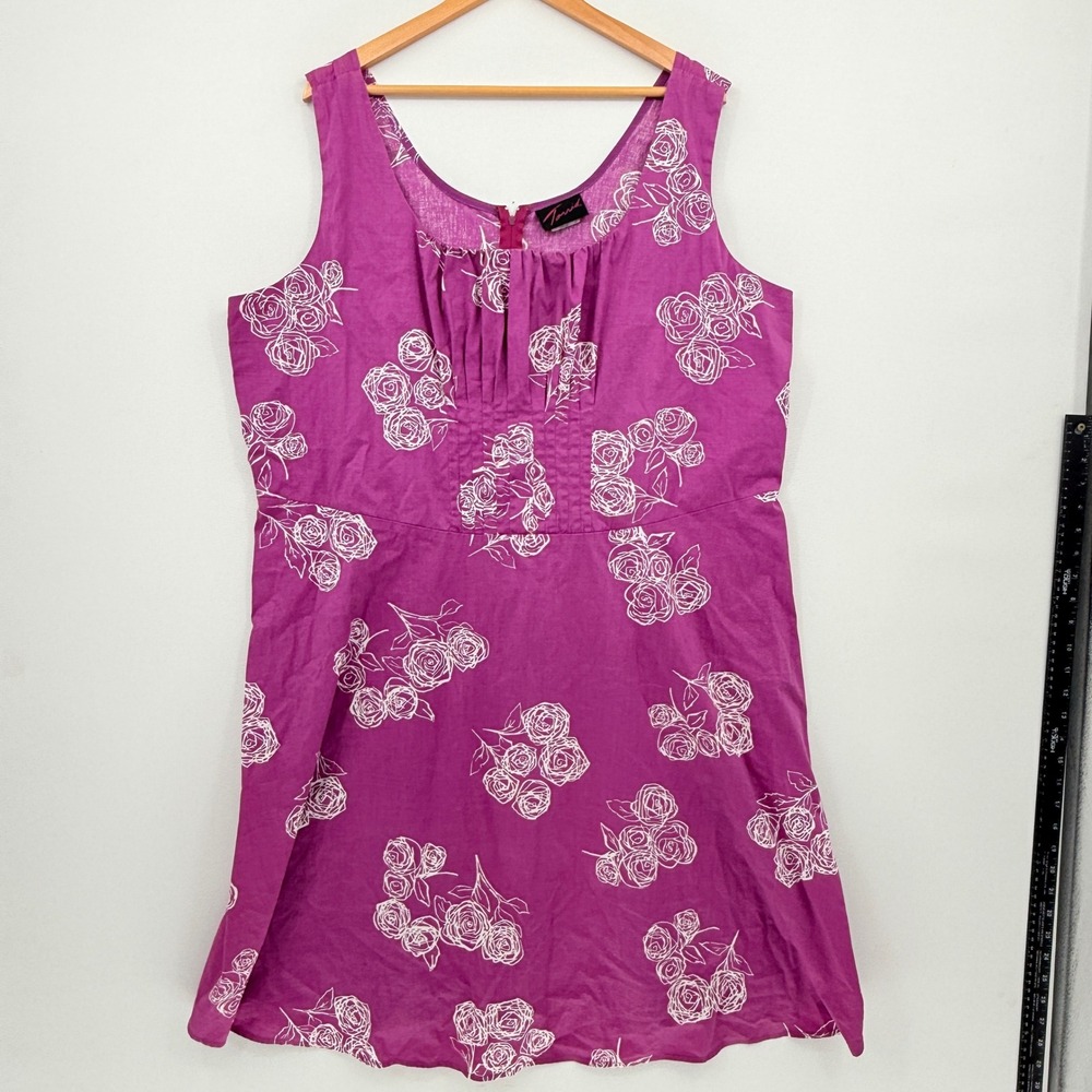 Torrid Floral Sleeveless Dress Womens 26 Purple Rose PFM-3487 Cottagecore Summer